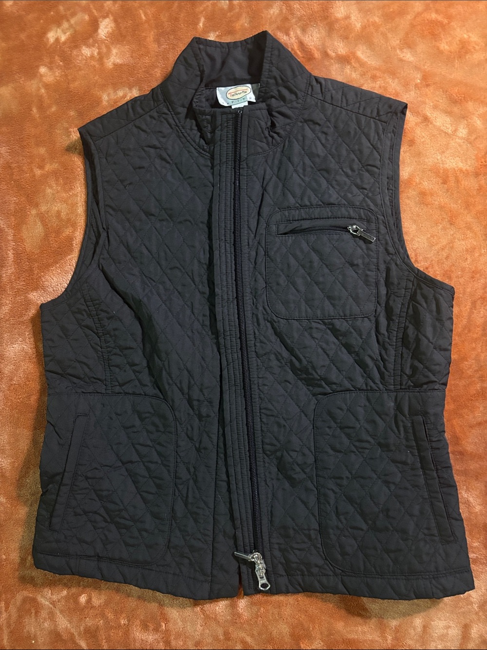 Talbots Black Zip-Front Vest